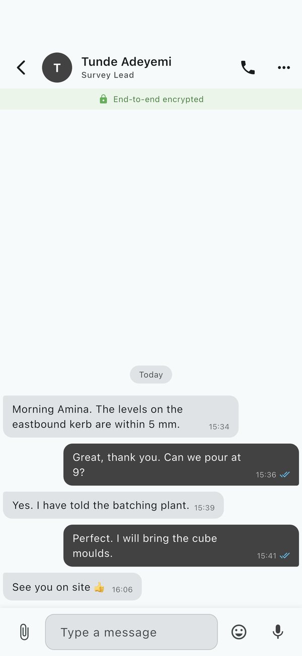 A one-to-one chat
