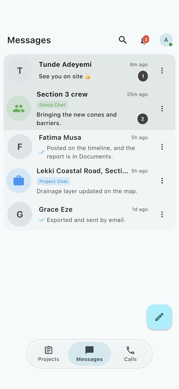 The Messages tab