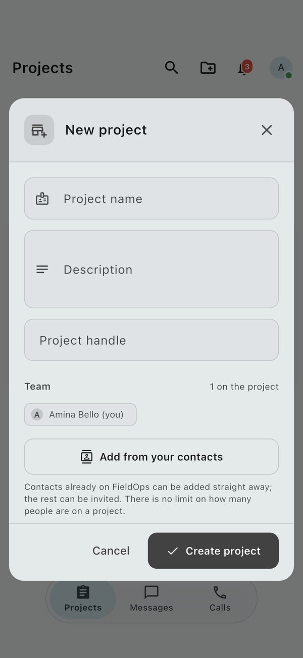 Creating a project